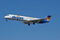 N418NV @ KLAS - Allegiant Air, is here on short finals for it's homebase, Las Vegas Int'l(KLAS) - by A. Gendorf