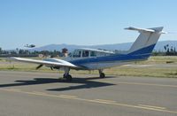 N3724H @ KRHV - Squadron 2's local 1982 Beechcraft Duchess taxing down to runway 31R. Photo taken at Reid Hillview Airport, CA. - by Chris L.