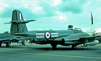 VZ467 @ EGDY - Gloster Meteor F.8 [G5/361641] (Royal Air Force) RNAS Yeovilton~G 31/07/1982. From a slide. - by Ray Barber