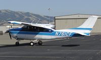 N761CF @ KRHV - A transient 1977 Cessna Turbo 210M taxing out for departure at Reid Hillview Airport, CA. - by Chris L.