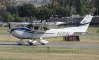 N2214L @ KRHV - A local 2005 Cessna 182T taxing to transient parking to drop off some passengers at Reid Hillview Airport, CA. - by Chris L.