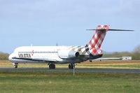 EI-FBJ @ LFRB - Boeing 717-200, Take off rwy 25L, Brest-Bretagne airport (LFRB-BES) - by Yves-Q