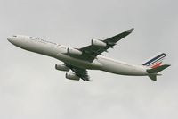 F-GLZP @ LFPG - Airbus A340-313X, Take off rwy 27L, Roissy Charles De Gaulle airport (LFPG-CDG) - by Yves-Q