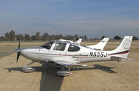 N535J @ KTLR - Teton Aviation LLC Cirrus Design SR22T from Pocatello, ID @ Mefford Field (Tulare, CA) for 2014 International Ag Expo - by Steve Nation