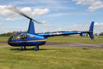 G-OJAZ @ EGBR - Robinson R44 II at The Real Aeroplane Club's Auster Fly-In, Breighton Airfield, May 4th 2015. - by Malcolm Clarke