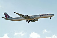 A7-AGC @ EGLL - Airbus A340-642 [766] (Qatar Airways) Home~G 26/05/2015. On approach 27L. - by Ray Barber