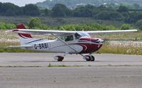 G-BRBI @ EGFH - Visiting Cessna Skyhawk. - by Roger Winser
