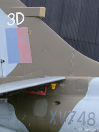 XV748 @ EGYK - Close up Harrier GR.3 tail detail - On display at the Yorkshire Air Museum, Elvington, Yorks, UK former EGYK - by Clive Pattle