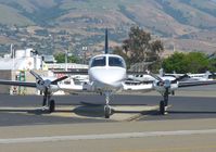 N991EM @ KRHV - A transient Cessna 414 (FABULOUS FIVE INC - OVERLAND PARK, KS) parked at Nice Air at Reid Hillview Airport, CA. - by Chris Leipelt