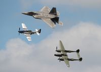 N351DT @ LAL - Crazy Horse 2 with F-22 and P-38