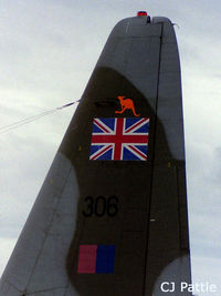XV306 @ EGQL - Pictured at RAF Leuchars  EGQL - a close-up of the tail with the Union Flag and kangaroo 'zap' following an obvious recent trip 'Down Under'. - by Clive Pattle