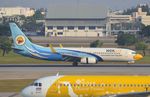 HS-DBK @ VTBD - Nok Air B738 reversing in DMK - by FerryPNL