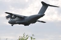 ZM403 @ EGFH - RAF Atlas C.1 aircraft coded 403, the latest addition to the Brize Norton Transport Wing makes a low pass over Runway 22. - by Roger Winser