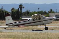 N5210D @ KRHV - A locally based 1957 Cessna 180A taking kids for rides for the EAA Young Eagles program during the Reid Hillview Airport Day/STEAM Festival. - by Chris Leipelt