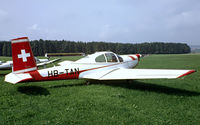 HB-TAN @ LSZO - Orlican L-40 Meta-Sokol [150514] Luzern/Beromunster~HB 11/09/1981. From a slide. - by Ray Barber