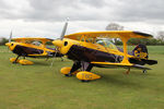 G-IIIP @ X5FB - Pitts S-1D Special G-IIIP together with G-PIII, the two aircraft of the Trig Aerobatic Team during a stopover for fuel at Fishburn Airfield, May 2nd 2015. - by Malcolm Clarke