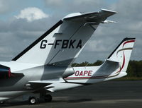 G-FBKA @ EGLK - Mustang and Crusader on the terminal apron. - by BIKE PILOT