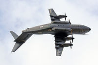 EC-406 @ EGVA - A400M, future Hercules C-130K replacement, seen in inverted flight over the domestic site at RAF Fairford.