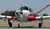 N3251C @ KRHV - A locally based 1954 Beechcraft E35 Bonanza taxing out for departure at Reid Hillview Airport, CA. - by Chris Leipelt