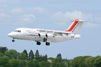 EI-RJJ @ LFRB - British Aerospace Avro 146-RJ85, On final rwy 25L, Brest-Bretagne airport (LFRB-BES) - by Yves-Q