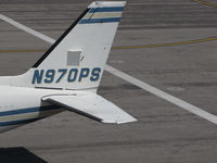 N970PS @ KVGT - Huron, SD-based 1979 PA-31T on transient ramp @ North Las Vegas Airport, NV [CLOSE-UP TAIL] - by Steve Nation