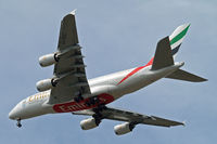 A6-EEC @ EGLL - Airbus A380-861 [110] (Emirates Airlines) Home~G 18/07/2015. On approach 27R wearing Expo 2020 titles - by Ray Barber