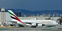 A6-EEB @ KLAX - Emirates, is here taxiing to the gate at Los Angeles Int'l(KLAX) - by A. Gendorf