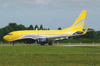 F-GZTE @ LFRB - Boeing 737-73S, Take off run rwy 25L, Brest-Bretagne Airport (LFRB-BES) - by Yves-Q