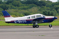 G-BKCC @ EGFH - Cherokee, Gloucestershire (Staverton) Airport based, previously OY-BGY, seen parked up.