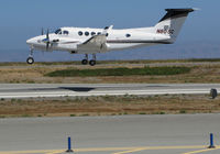N805C @ KSQL - Locally-based 2001 B200 King Air landing @ San Carlos Airport, CA - by Steve Nation