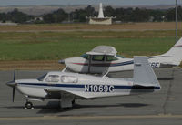 N1069G @ KPRB - Washington State-based 1989 Mooney M20J visiting @ Paso Robles Municipal Airport, CA (photographed from terminal stairway) - by Steve Nation