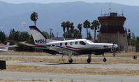 N415CJ @ KRHV - Stratos Partners LLC (Los Gatos, CA) 2007 Socata TBM-700 departing runway 31R at Reid Hillview Airport, San Jose, CA. - by Chris Leipelt