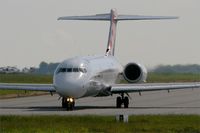 EI-EWI @ LFRB - Boeing 717-2BL, Taxiing to boarding area, Brest-Bretagne Airport (LFRB-BES) - by Yves-Q