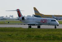 F-GRZO @ LFRB - Canadair Regional Jet CRJ-702, Taxiing to boarding area, Brest-Bretagne Airport (LFRB-BES) - by Yves-Q