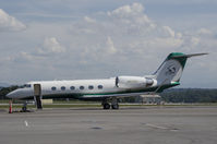 N37WH @ KTRI - Miami Dolphins Gulfstream sits with engines running and ramp lowered at Tri-Cities Airport (KTRI) on Labor Day - 090715. - by Davo87