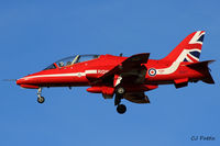 XX177 @ EGPK - S/Ldr David Montenegro 'Red 1' landing at Prestwick EGPK after displaying with the RAF Red Arrows as Team Leader at the Scottish Airshow 2015 held at Ayr seafront and Prestwick Airport EGPK and at Portrush, Northern Ireland on the same day. - by Clive Pattle