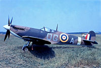 G-AIST @ EGTH - Supermarine Spitfire Mk.Ia [WASP/20/2] Booker~G 02/05/1976. From a slide. - by Ray Barber