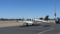 N168JG @ KRHV - South County (San Martin)-based 1999 Beechcraft A36 Jaguar Special Edition Bonanza parked on the transient ramp before a quick turn at Reid Hillview Airport, San Jose, CA. - by Chris Leipelt