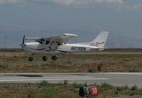 N6198N @ KSQL - Locally-Based 2008 Cessna 172S over the threshold @ San Carlos Municipal Airport, CA - by Steve Nation