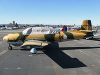 N5486Y @ KWHP - Locally-based 1962 Hispano HA-220A Saeta in Spanish AF markings @ Whiteman Airport, Pacoima, CA - by Steve Nation