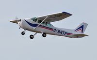 G-BNTP @ EGFH - Visiting Cessna Skyhawk departing Runway 22. - by Roger Winser