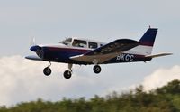 G-BKCC @ EGFH - Visiting Cherokee Archer departing Runway 22. - by Roger Winser