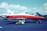 XX154 @ EGLF - BAe Hawk T.1 [312001] (Royal Air Force) Farnborough~G 08/09/1974. From a slide. - by Ray Barber