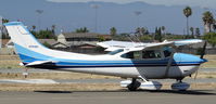 N7918N @ KRHV - Locally-based 1974 Cessna 182P taxing out for deaprture at Reid Hillview Airport, San Jose, CA. - by Chris Leipelt