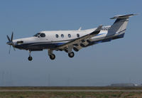 N15CC @ KSQL - Locally-based 2004 Pilatus PC-12/45 over the threshold @ San Carlos Airport, CA - by Steve Nation