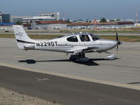 N229DT @ KSQL - Locally-based 2012 Cirrus Design SR22 running up engine @ San Carlos Airport, CA - by Steve Nation