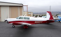 N9801Y @ KRHV - Locally-based 1981 Mooney M20K parked in front of the Lafferty Aircraft Sales hangar at Reid Hillview Airport, San Jose, CA. - by Chris Leipelt