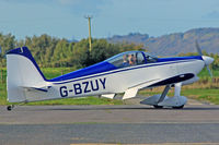 G-BZUY @ EGFP - Resident RV-6, back tracking runway 22. - by Derek Flewin