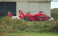 G-WASC @ EGFH - Wales Air Ambulance helicopter (Helimed 59) visiting the air ambulance base at Swansea Airport. Also in view is the resident helicopter G-WASN (Helimed 57). - by Roger Winser