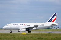 F-GRXB @ LFRB - Airbus A319-111, Taxiing to holding point Charlie, Brest-Bretagne airport (LFRB-BES) - by Yves-Q